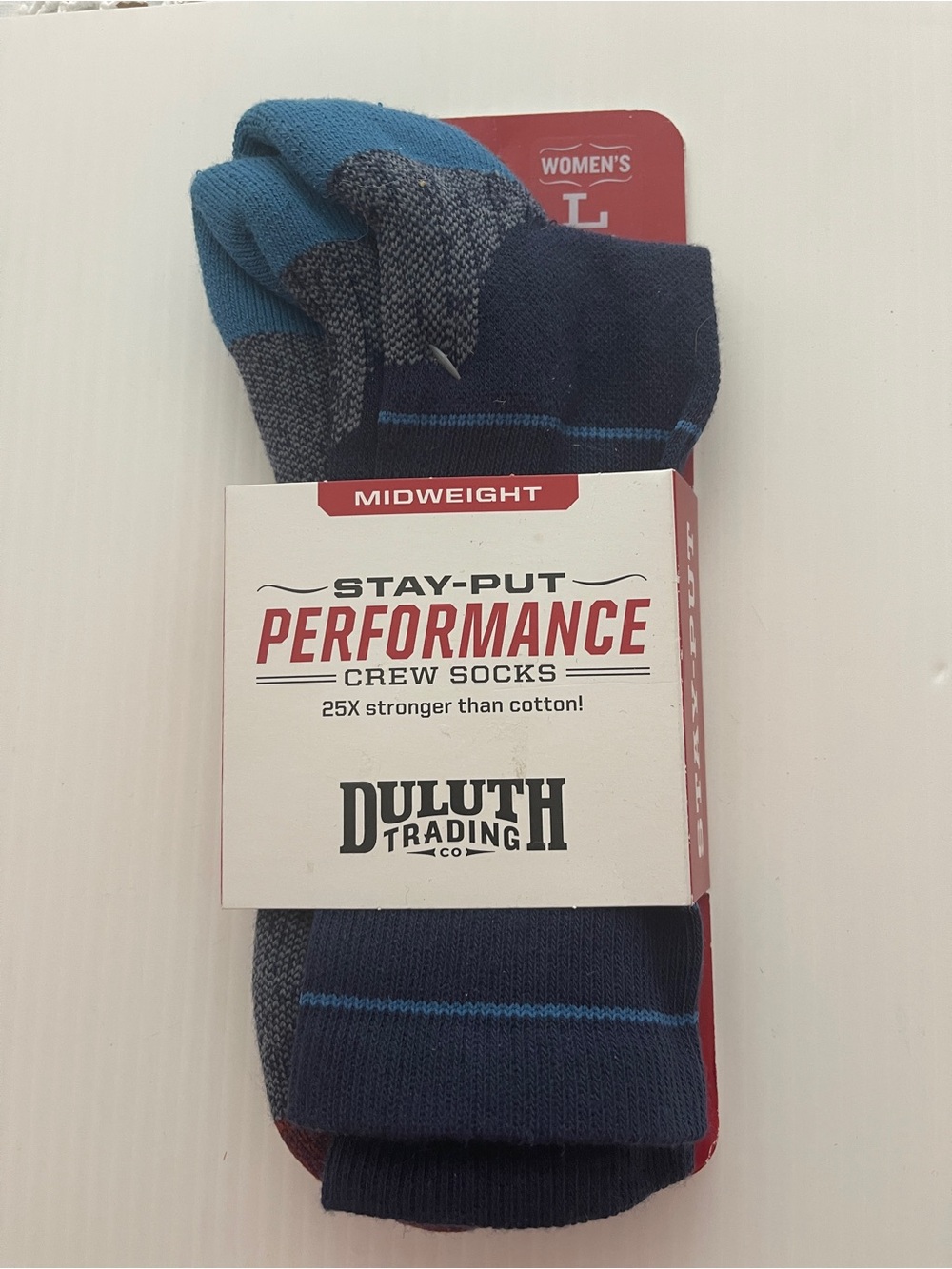 Duluth Trading Co Navy Women's Midweight Performance Stay Put Crew Socks
